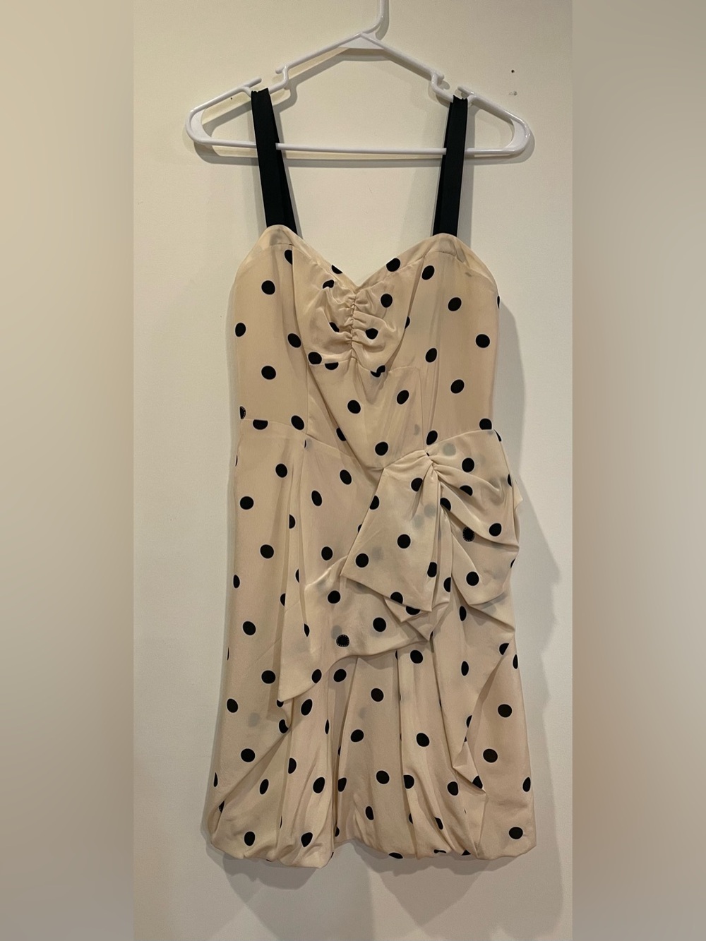 Marc by Marc Jacobs Silk Polka Dot Mini Dress Black Cream 4 S